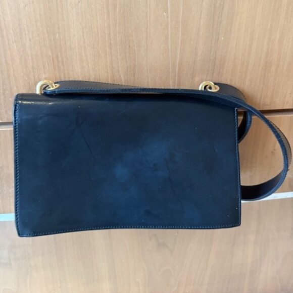 Pre-Loved Vintage Black Leather Tiffany & Fred Paris Purse - Picture 2 of 5